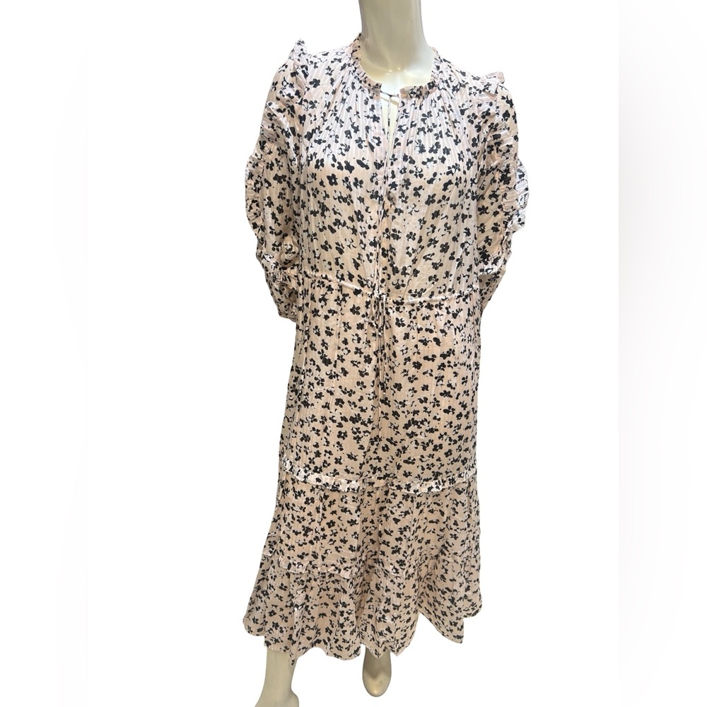 Ulla Johnson beige  and Black Long Sleeve Dress